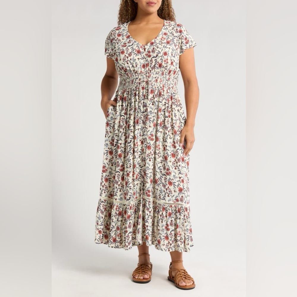 Treasure & Bond Nordstrom Smocked Waist Maxi Dress NWT Size S - Picture 1 of 6